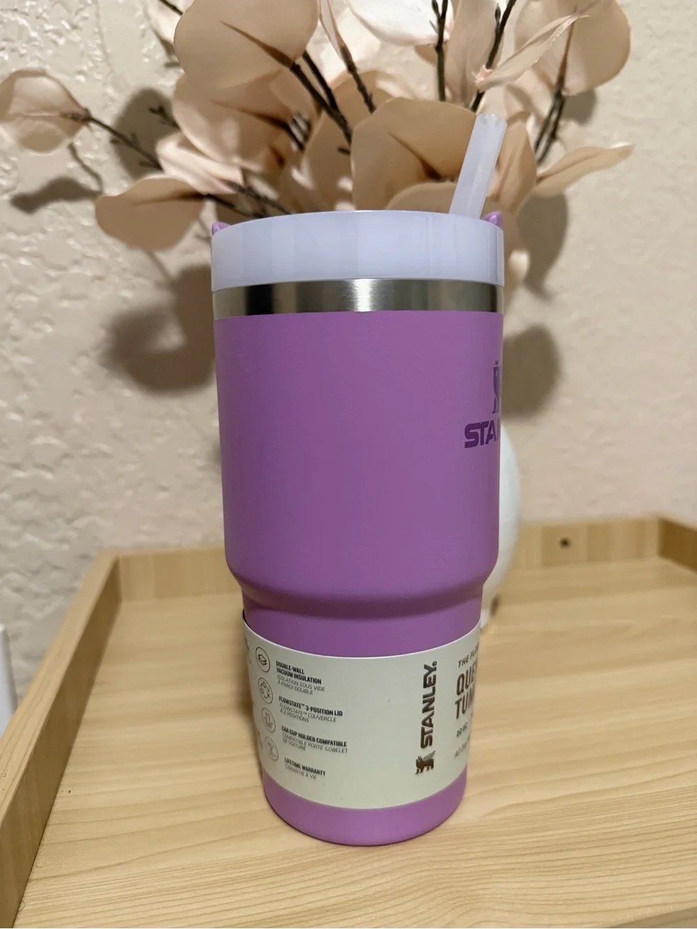 Stanley Purple Quencher Tumbler with White Lid